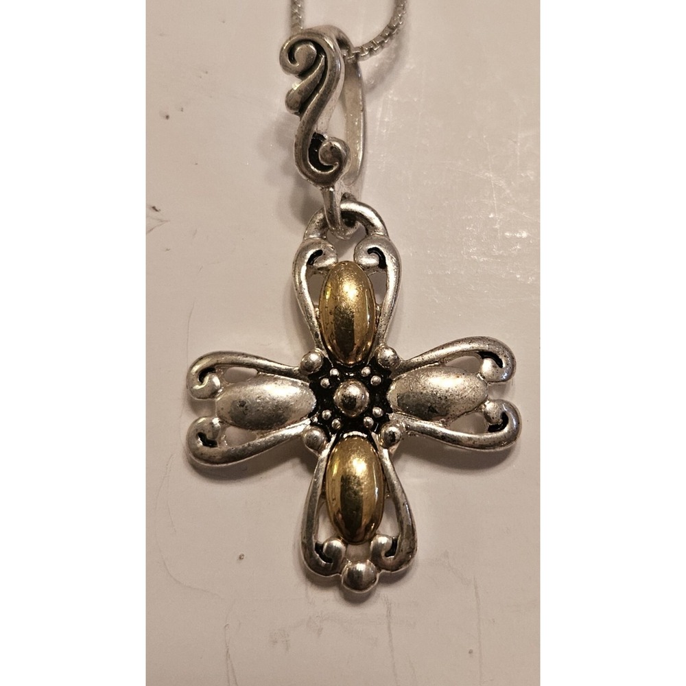 Premier Gold/Silver Cross Necklace 18 inches